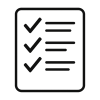 lineart Checklist icon  simple vector style  bold lines